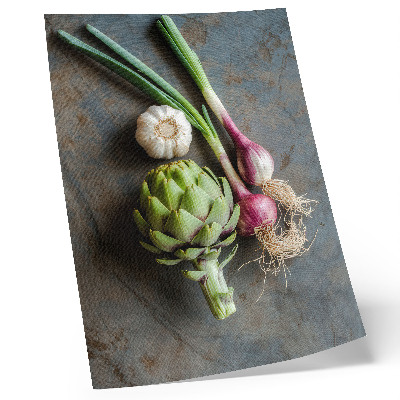Poster para cozinha Uma composição rústica de vegetais, encantadora e fresca.