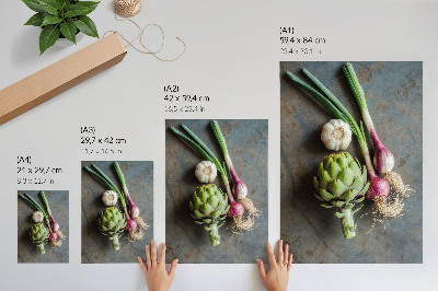 Poster para cozinha Uma composição rústica de vegetais, encantadora e fresca.
