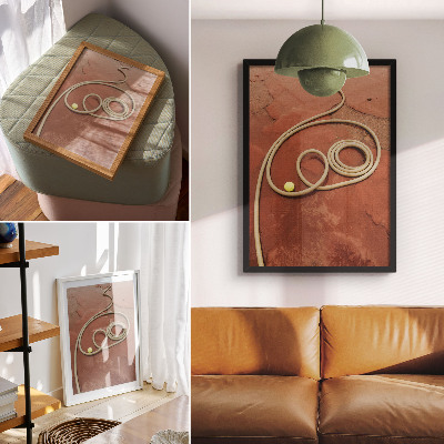 Poster decorativo Mangueira de jardim com contraste intenso de bola vermelha