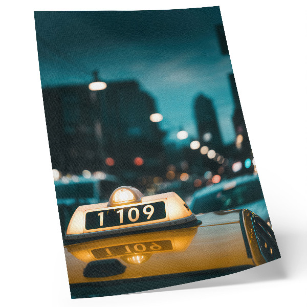 Poster decorativo Táxi noturno na cidade, luzes desfocadas, dinâmico