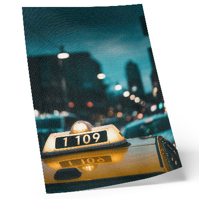 Poster decorativo Táxi noturno na cidade, luzes desfocadas, dinâmico