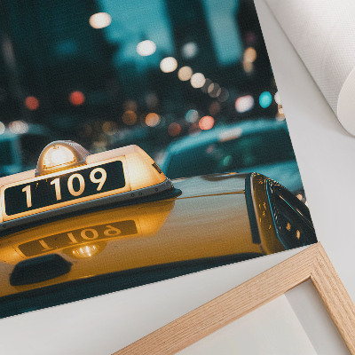 Poster decorativo Táxi noturno na cidade, luzes desfocadas, dinâmico