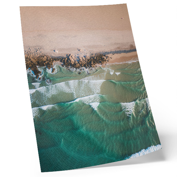 Poster decorativo Vista aérea das ondas da praia e da areia