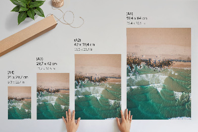 Poster decorativo Vista aérea das ondas da praia e da areia