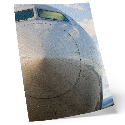 Arte de parede Close-up de um elegante avião com detalhes metálicos