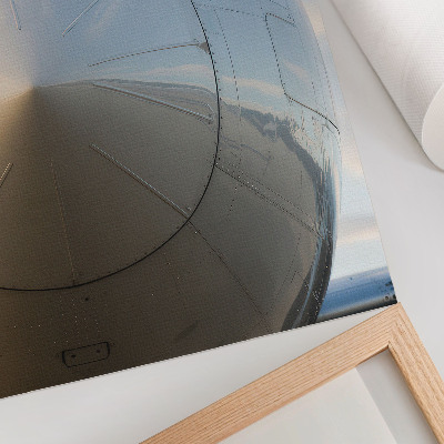 Arte de parede Close-up de um elegante avião com detalhes metálicos