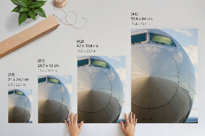 Arte de parede Close-up de um elegante avião com detalhes metálicos