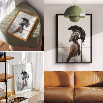 Poster para cozinha Figura com capacete, estilo realista clássico
