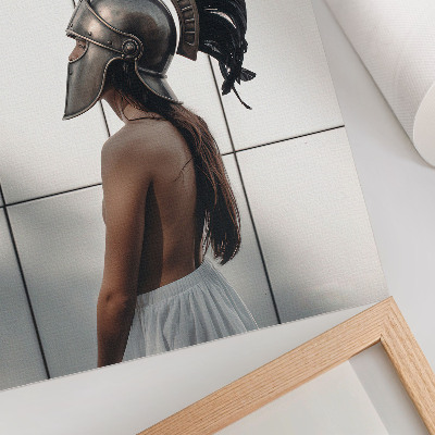 Poster para cozinha Figura com capacete, estilo realista clássico