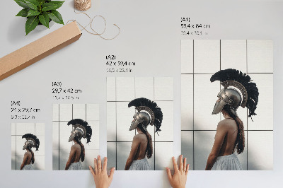 Poster para cozinha Figura com capacete, estilo realista clássico