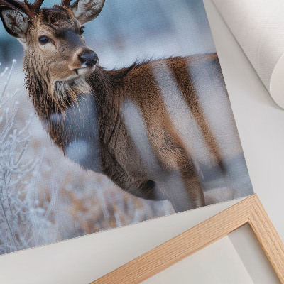Poster decorativo A beleza da natureza, a paisagem de inverno, os majestosos veados.