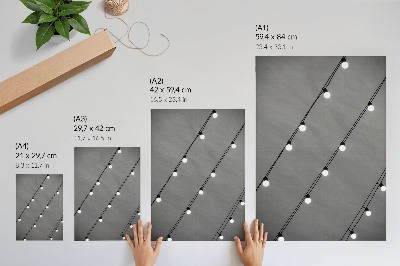 Arte de parede Simetria em preto e branco das lâmpadas