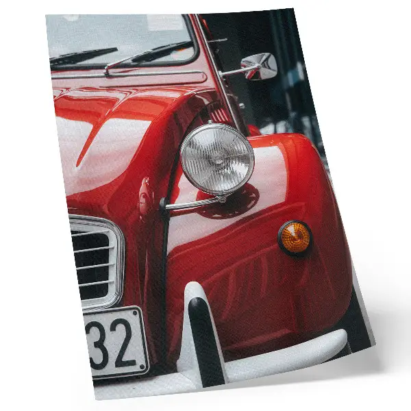 Poster para cozinha de carro clássico com detalhes expressivos e atmosfera retrô