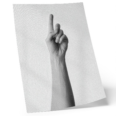 Arte de parede Mão monocromática sobre fundo branco