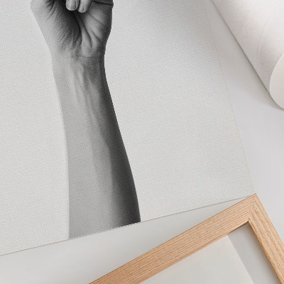 Arte de parede Mão monocromática sobre fundo branco