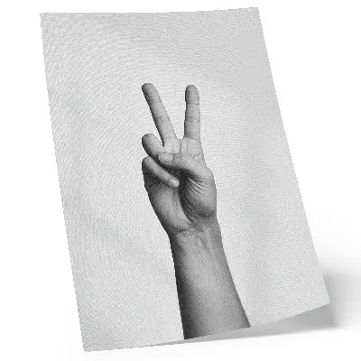 Poster para cozinha gesto de paz minimalista em preto e branco com um toque de elegância