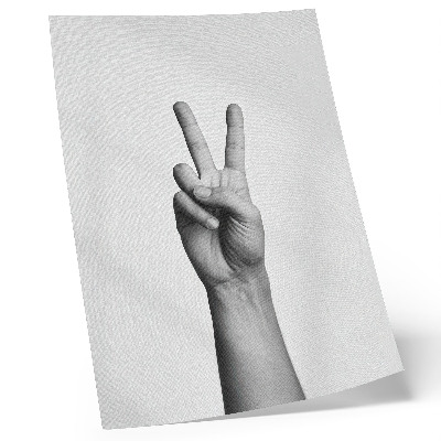 Poster para cozinha Gesto em preto e branco de paz, minimalismo e elegância.