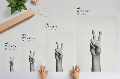 Poster para cozinha gesto de paz minimalista em preto e branco com um toque de elegância