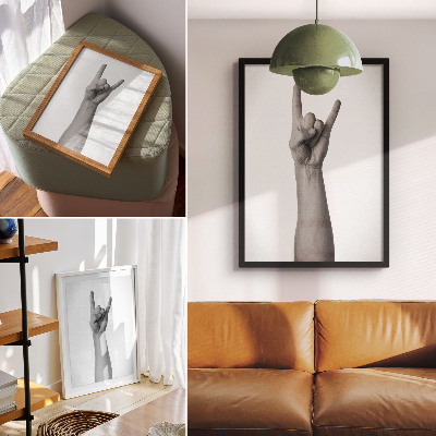 Poster decorativo Gesto minimalista em preto e branco com a mão