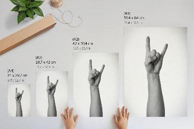 Poster decorativo Gesto minimalista em preto e branco com a mão