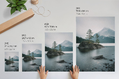 Arte de parede Montanhas, lago, neblina, paz, harmonia, natureza