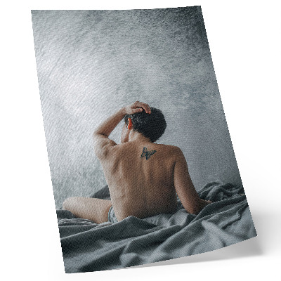 Poster para cozinha Nude minimalista em tons de cinza.