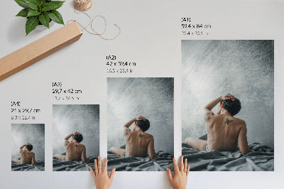 Poster para cozinha Nude minimalista em tons de cinza.