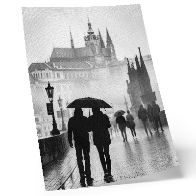 Arte de parede Um passeio na chuva, arquitetura histórica, casal