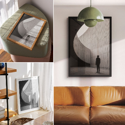 Poster para cozinha Arquitetura curva em tons monocromáticos