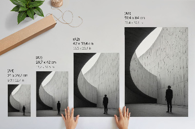 Poster para cozinha Arquitetura curva em tons monocromáticos