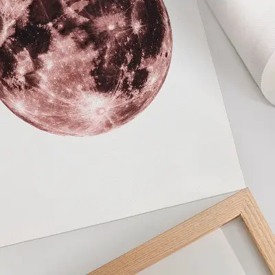 Impressão em tela com predominância de tons quentes nos detalhes da lua