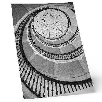 Impressão em tela Escada em espiral preta e branca, moderna e elegante.