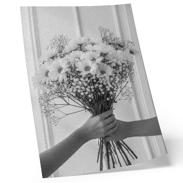 Poster para cozinha com estampa de flores delicadas em estilo minimalista, elegante e sutil