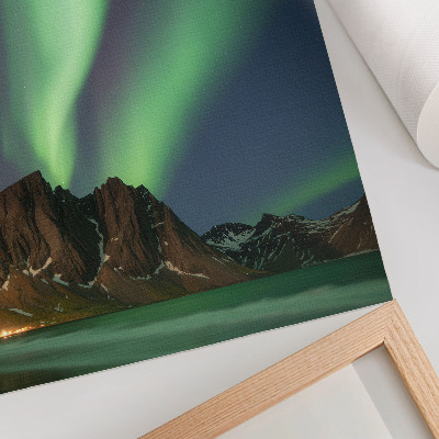 Poster para cozinha Céu mágico, luz verde, montanhas impressionantes