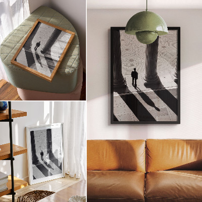 Poster decorativo Sombras de colunas em arquitetura minimalista