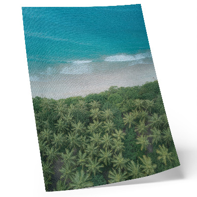 Poster para cozinha Praia, ondas turquesas, palmeiras, harmonia, paz