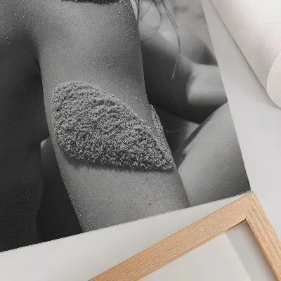 Impressão em tela de homem areia com textura de natureza em close-up e harmonia