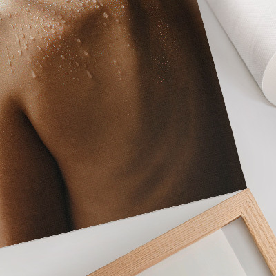 Poster para cozinha Gotas de água na pele, elegância natural