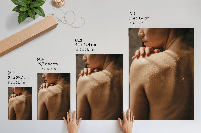 Poster para cozinha Gotas de água na pele, elegância natural