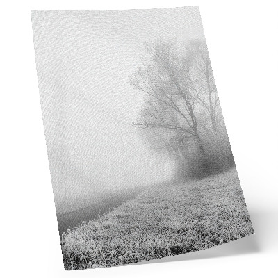 Poster decorativo Névoa sutil, árvores, paisagem de inverno, atmosfera tranquila.