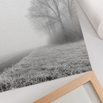 Poster decorativo Névoa sutil, árvores, paisagem de inverno, atmosfera tranquila.