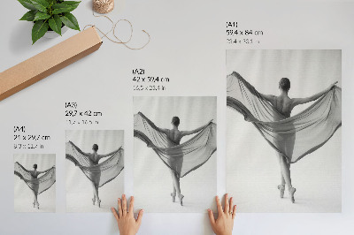 Impressão em tela Dança em preto e branco, elegância, movimento e sofisticação.
