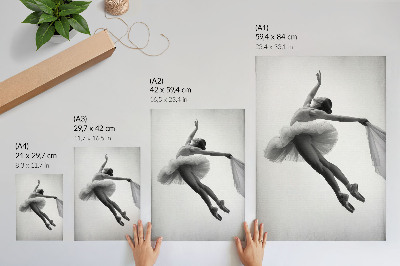 Arte de parede Uma bailarina em movimento com graça e leveza.