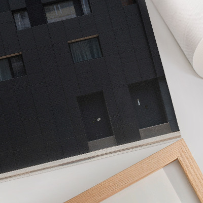 Arte de parede Fachada minimalista com formas geométricas em harmonia