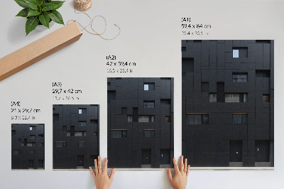 Arte de parede Fachada minimalista com formas geométricas em harmonia