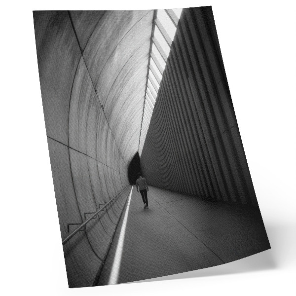 Arte de parede Perspectiva minimalista de linhas de sombras de túnel