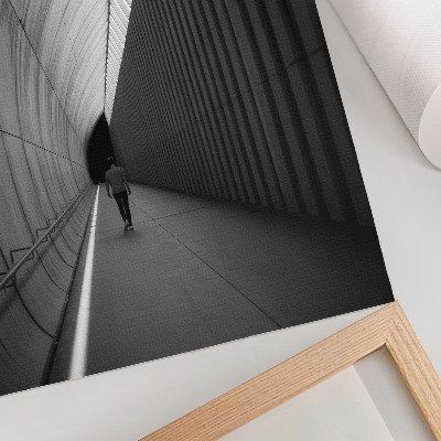 Arte de parede Perspectiva minimalista de linhas de sombras de túnel