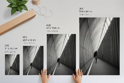 Arte de parede Perspectiva minimalista de linhas de sombras de túnel