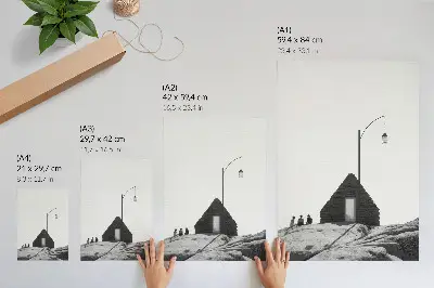 Impressão em tela geometria bruta em estilo minimalista preto e branco