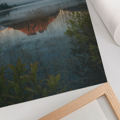 Poster para cozinha Paisagem montanhosa refletida na névoa da água